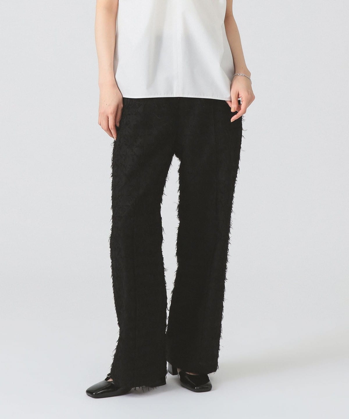 【+15%ポイントUP】フリンジ ワイド ストレート パンツ パンツ WOMEN BLACK 1 【+15%ポイントUP】フリンジ ワイド ストレート パンツ パンツ WOMEN BLACK 1
