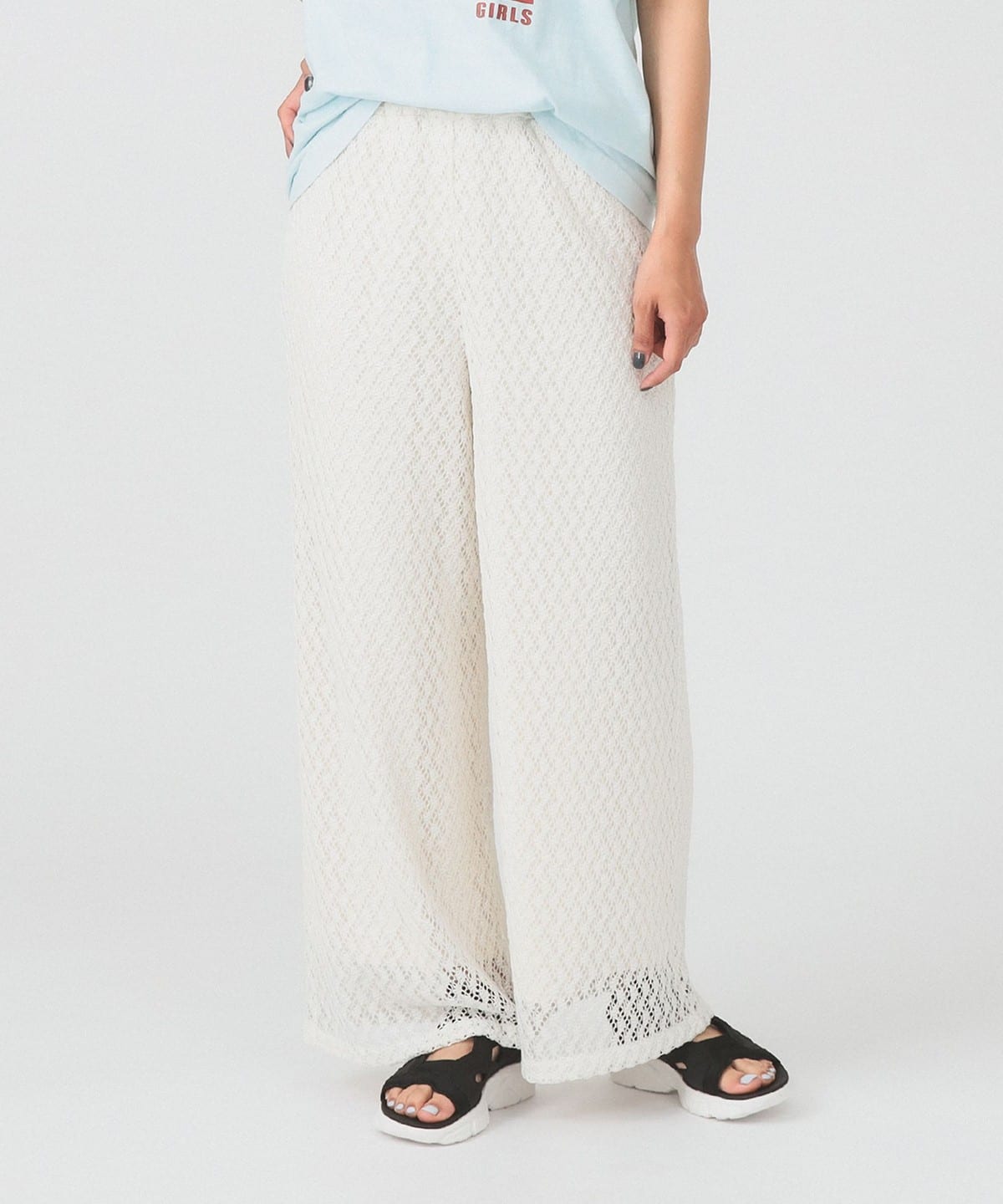 箔プリント レース イージー パンツ パンツ WOMEN OFF WHITE ONE SIZE 箔プリント レース イージー パンツ パンツ WOMEN OFF WHITE ONE SIZE