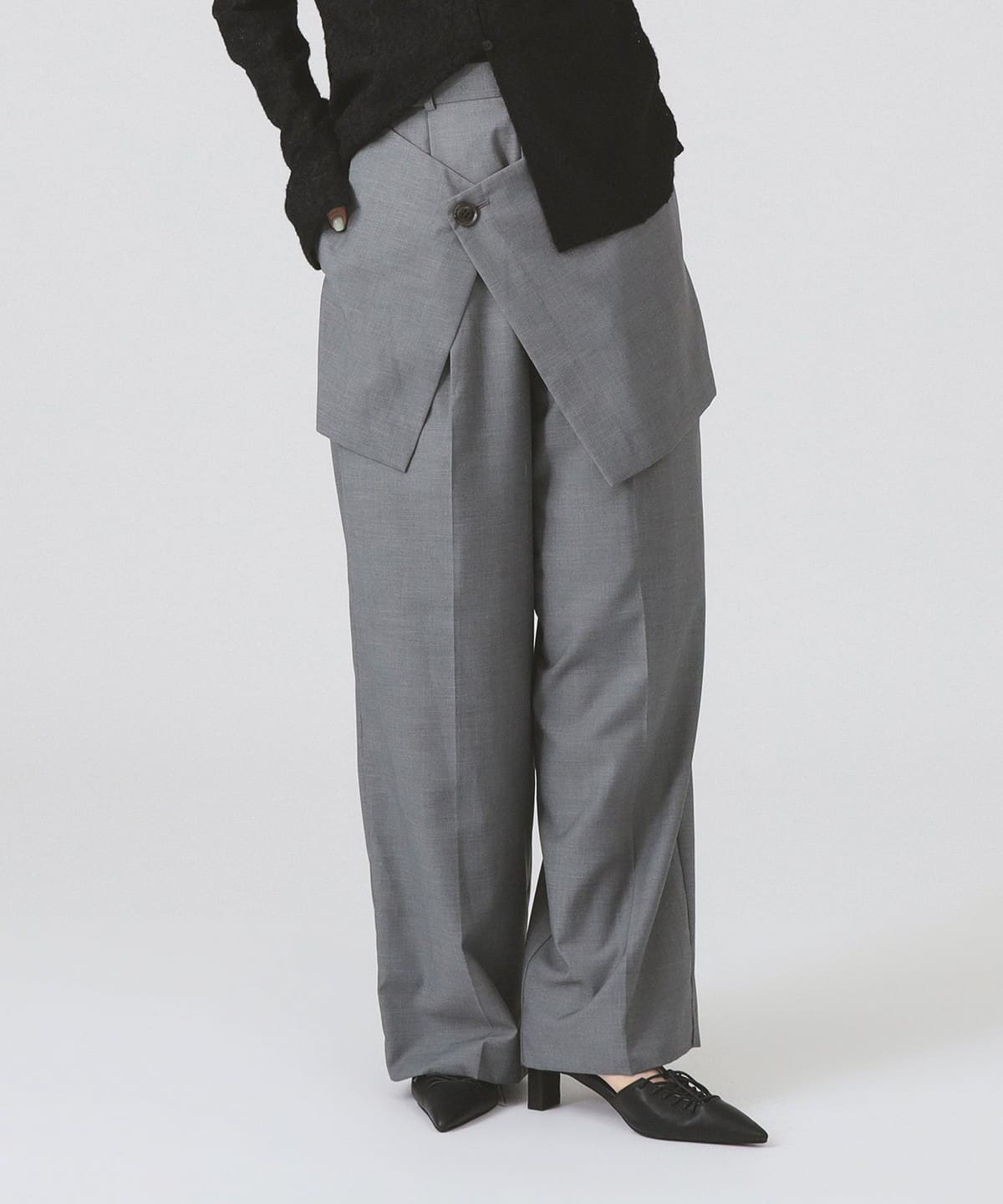 Ray BEAMS（レイ ビームス）フロント ラップ ワイド パンツ（パンツ