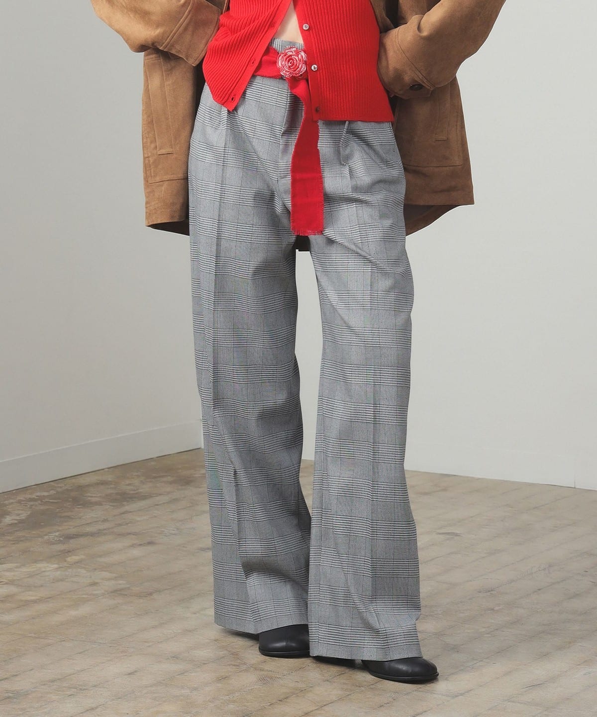 1タック ワイド パンツ パンツ WOMEN GLEN PLAID 1 1タック ワイド パンツ パンツ WOMEN GLEN PLAID 1