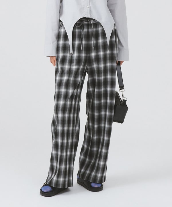 ladmusician オンブレチェック　ワイドパンツ Ray BEAMS（レイ ビームス）オンブレチェック ワイド パンツ