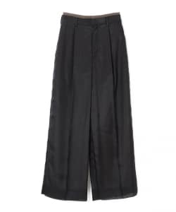 シアー レイヤード 1タック パンツ