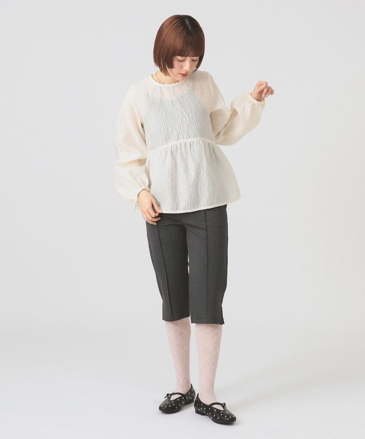 レイビームス　カプリパンツ Ray BEAMS（レイ ビームス）ストレッチ カプリ パンツ（パンツ