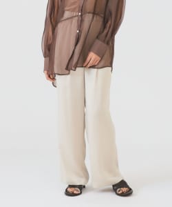 サテン ギャザー イージー パンツ