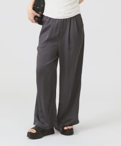 サテン ギャザー イージー パンツ