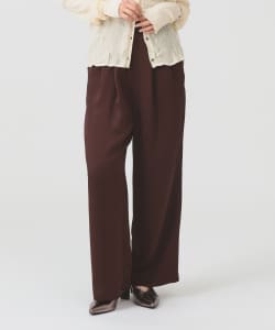 サテン ギャザー イージー パンツ