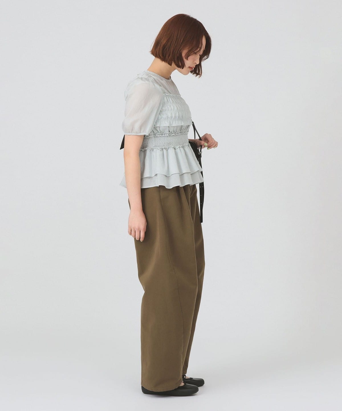 Ray BEAMS（レイ ビームス）2タック カーブ バレル チノパンツ（パンツ