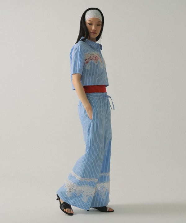 Cutwork lace pants
