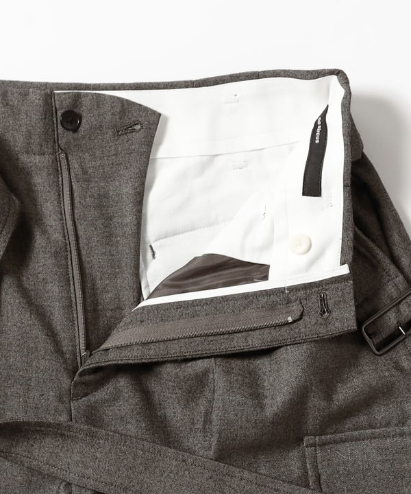 08sircus / Wool viscose chambray belted cargo pants