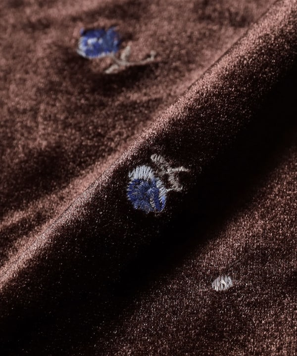 Embroidered Velour Easy Pants