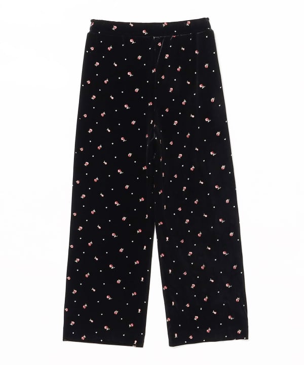 Embroidered Velour Easy Pants