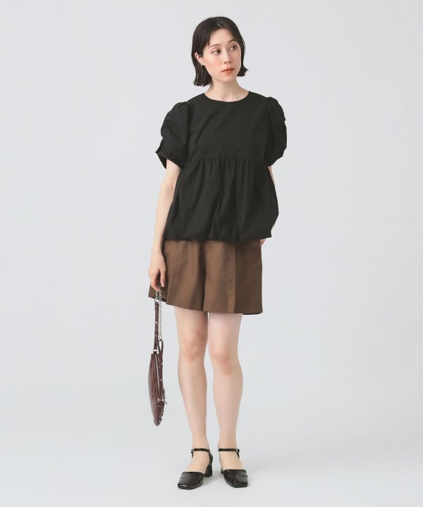 Ray BEAMS ショートパンツ (ブラウン) Ray BEAMS（レイ ビームス）1タック ショート パンツ（パンツ