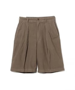 FARAH / Garment Dye Pin Tuck Wide Shorts