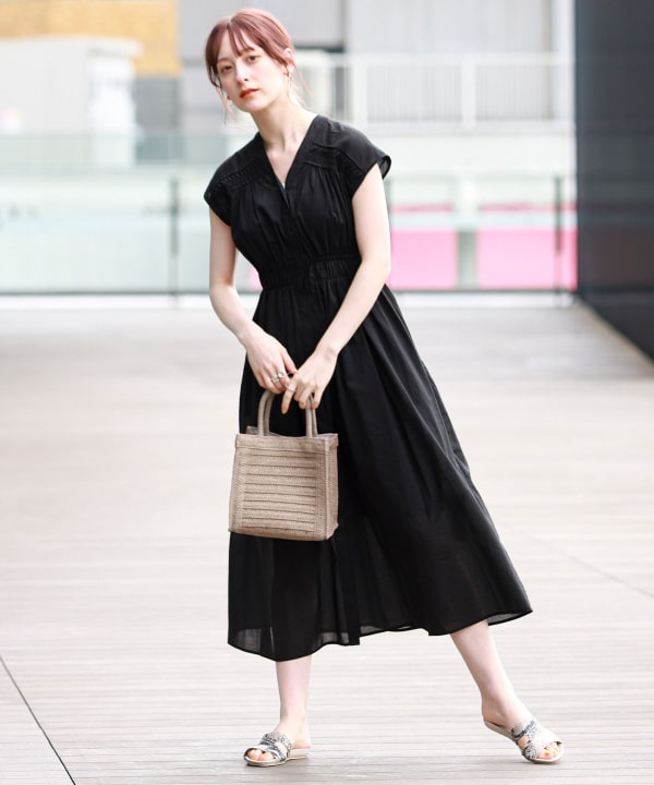 Ray Beams レイ ビームス Ray Beams ピンタック ヨーク Vネック ワンピース ワンピース ワンピース 通販 Beams