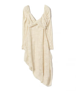 ○YUHAN WANG / draped Jacquard dress