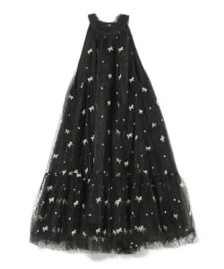 sister jane / Twirl Embroidered  Halter Neck Dress