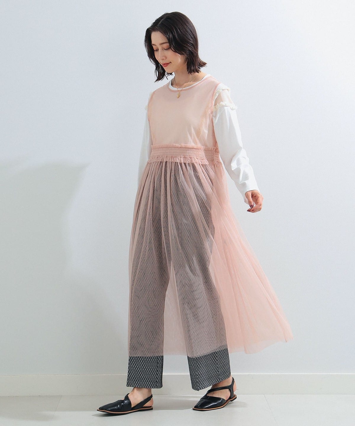 Ray BEAMS / Tulle Sheer Sleeveless Dress