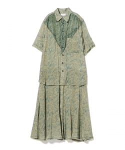 ▲○TOGA PULLA / MESH MARBLE PRINT SHIRT DRESS