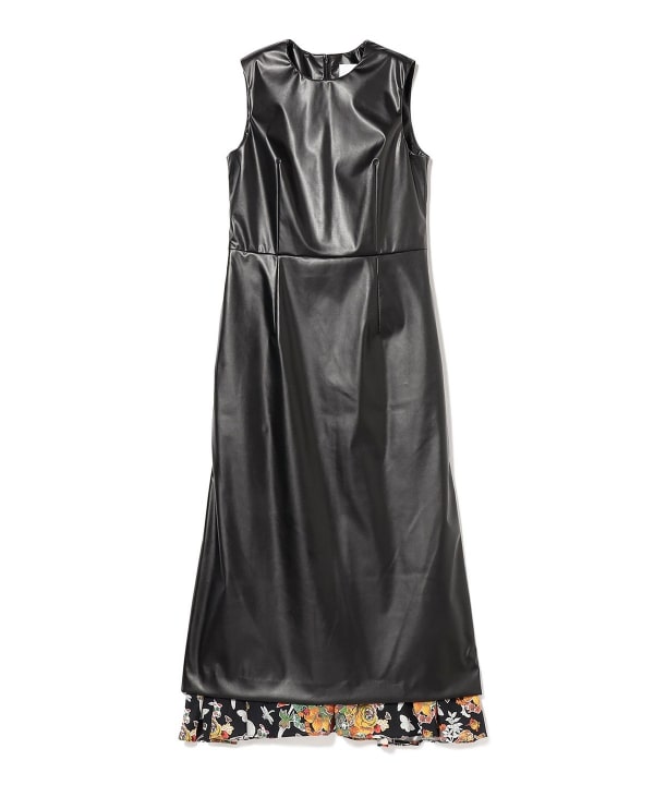 sawa takai / LEATHER SLIT LAYERED DRESS