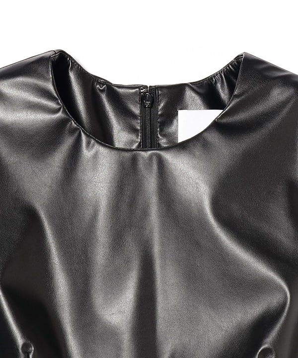 sawa takai / LEATHER SLIT LAYERED DRESS