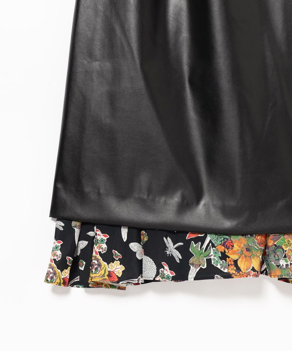 sawa takai / LEATHER SLIT LAYERED DRESS