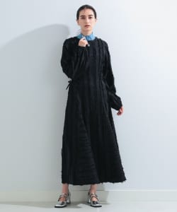 Ray BEAMS / 女裝 直紋 流蘇 簍空 剪裁 洋裝