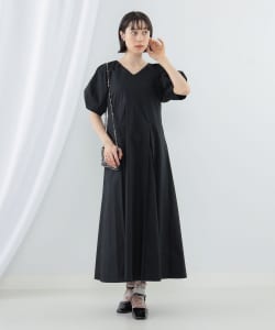 ランタンスリーブ ネック ワンピース