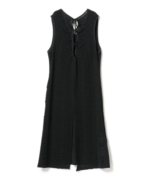 Ray BEAMS Gymphlex / ティアードノースリーブワンピース/美品 Ray BEAMS（レイ ビームス）シャーリング ストレッチ スリット