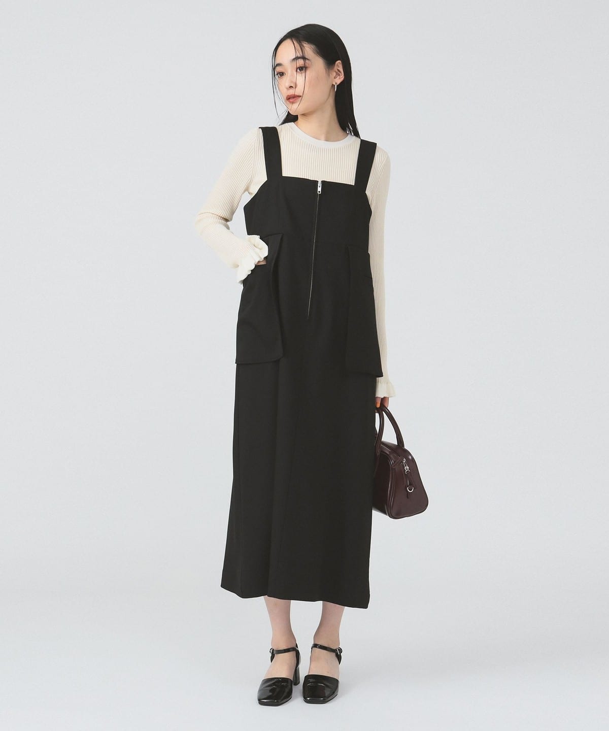 アウト ポケット サロペ ワンピース ワンピース WOMEN BLACK 1 アウト ポケット サロペ ワンピース ワンピース WOMEN BLACK 1