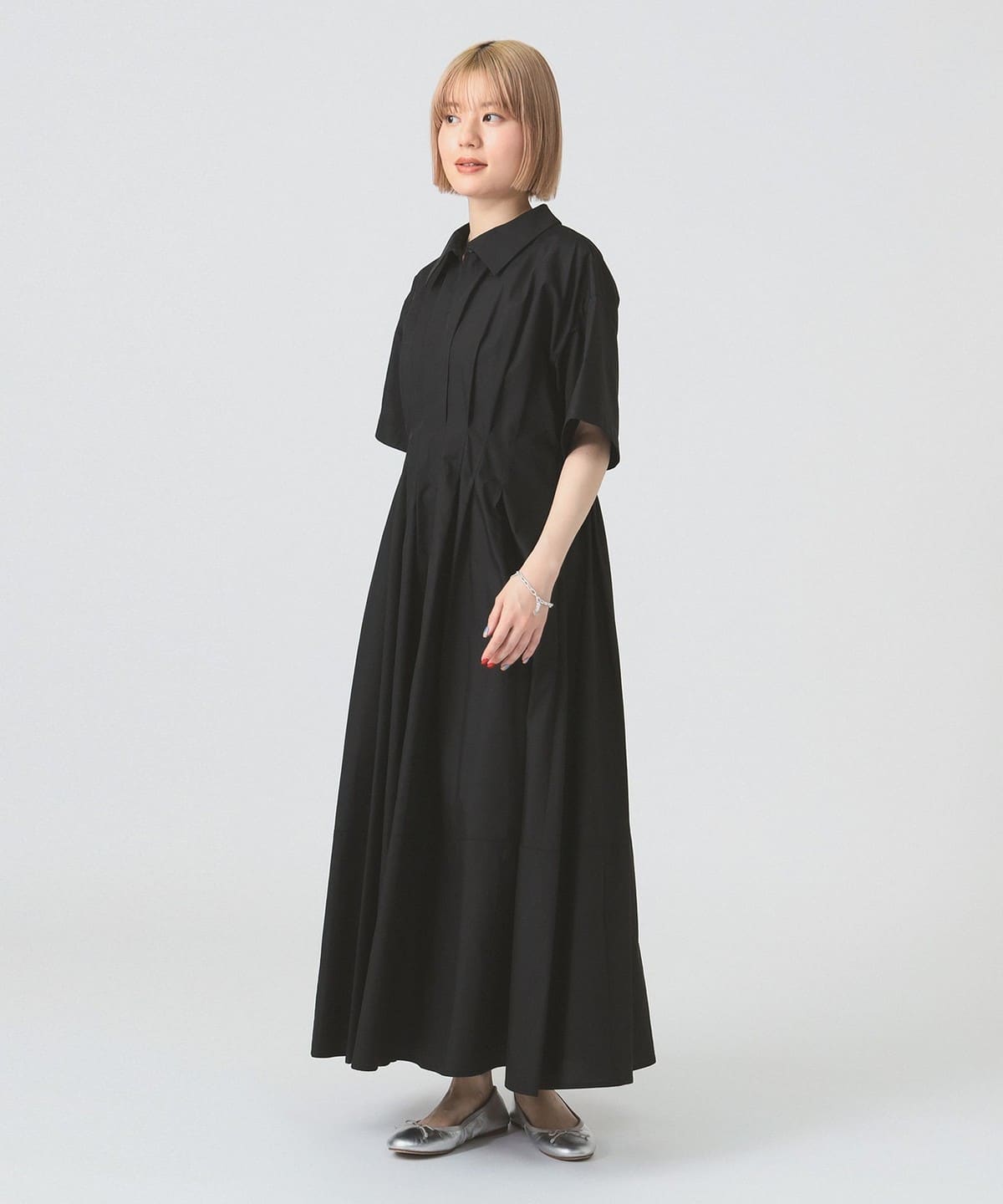 タグ付き未使用♪レイビームスゆったりワイドプリーツ切替シャツ