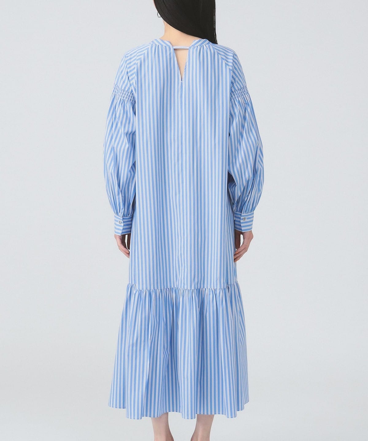 Ray BEAMS（レイ ビームス）ストライプ ギャザー キリカエ ワンピース