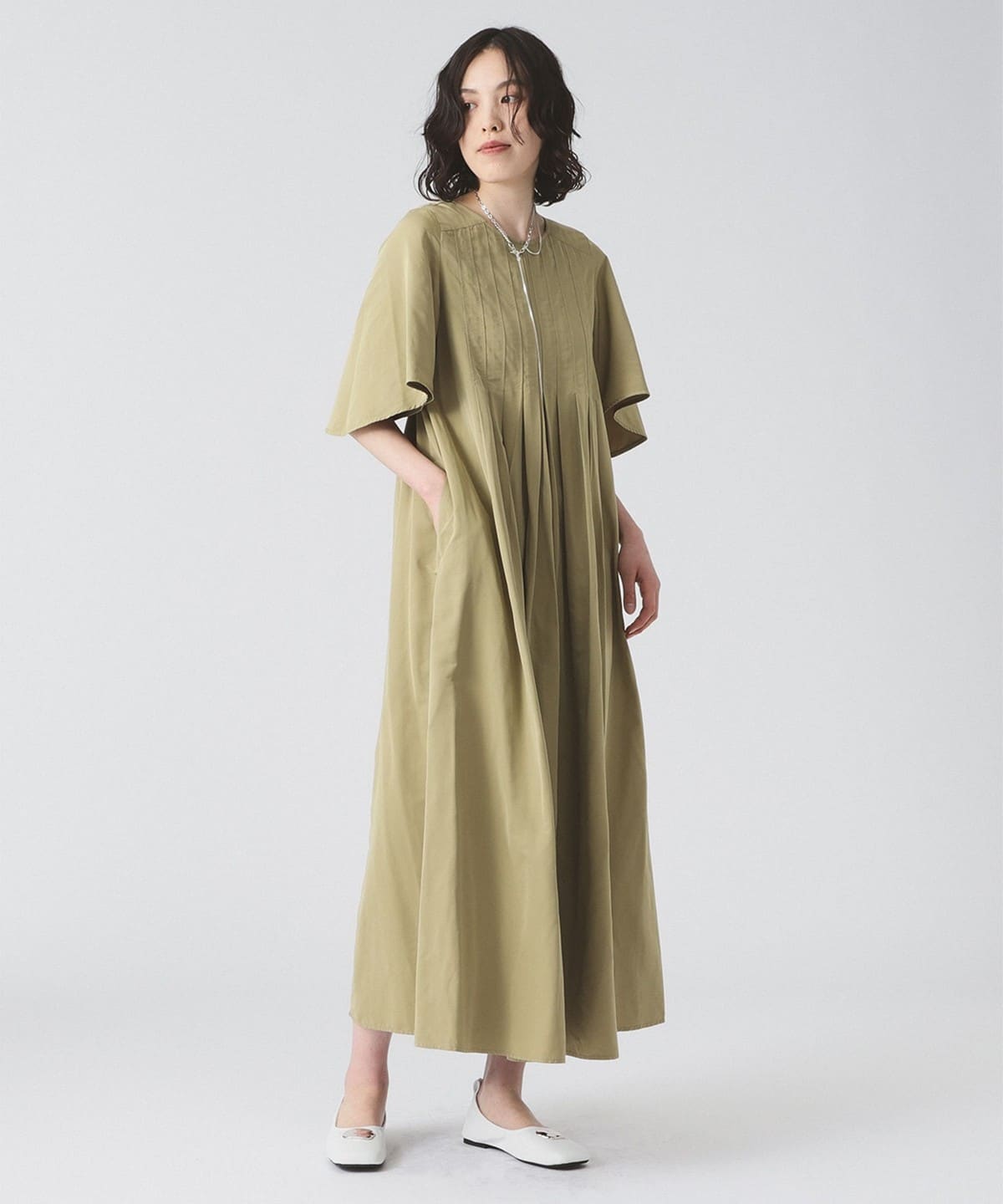 Ray BEAMS (Ray BEAMS) RBS / Front Tuck Back Ribbon Dress