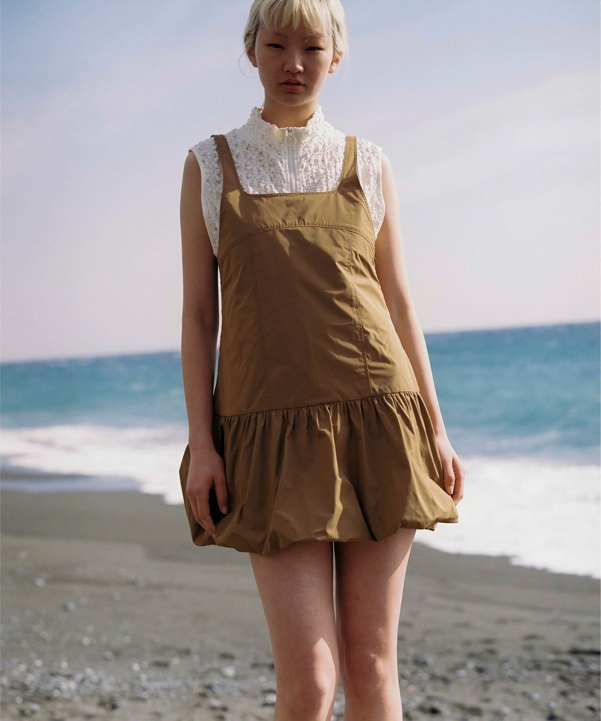 タフタ バルーン ミニ ワンピース ワンピース WOMEN BROWN 0 タフタ バルーン ミニ ワンピース ワンピース WOMEN BROWN 0