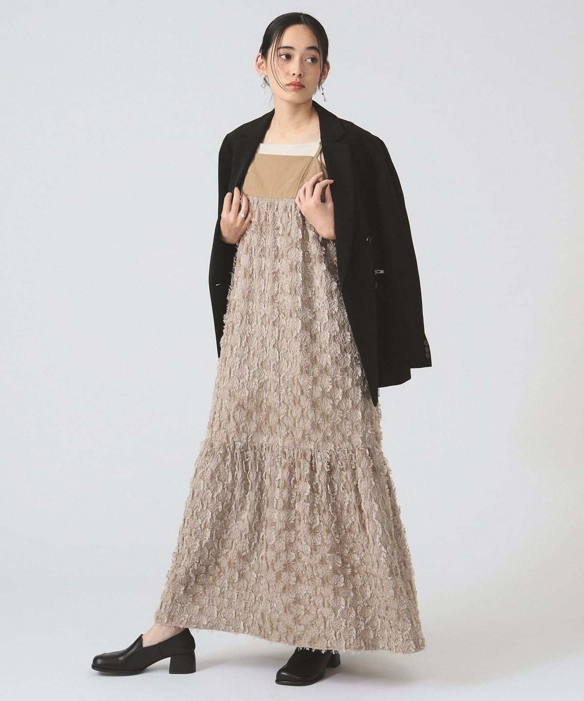 Ray BEAMS（レイビームス）の「Ray BEAMS / フリンジ フレア キャミ ワンピース（ワンピース）」 - WEAR