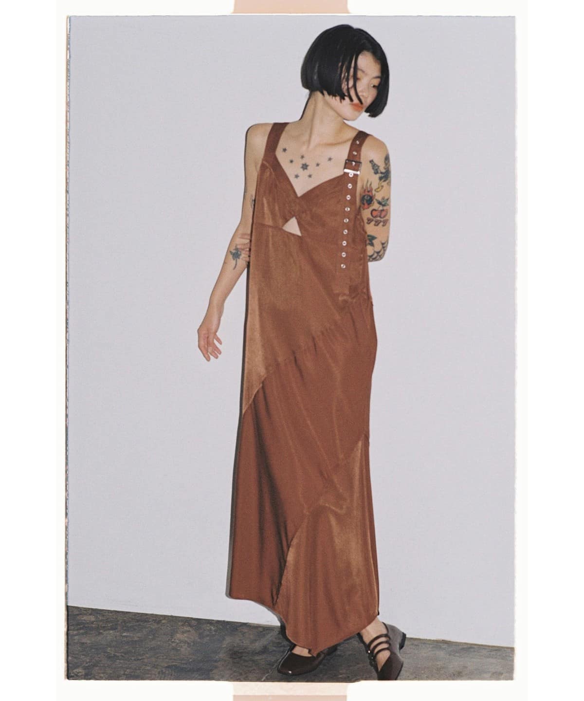 ベルト ストラップ ワンピース ワンピース WOMEN BROWN 0 ベルト ストラップ ワンピース ワンピース WOMEN BROWN 0