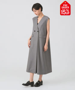 【+15%ポイントUP】ロング ジレ ワンピース