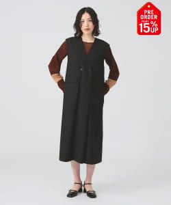 【+15%ポイントUP】ロング ジレ ワンピース