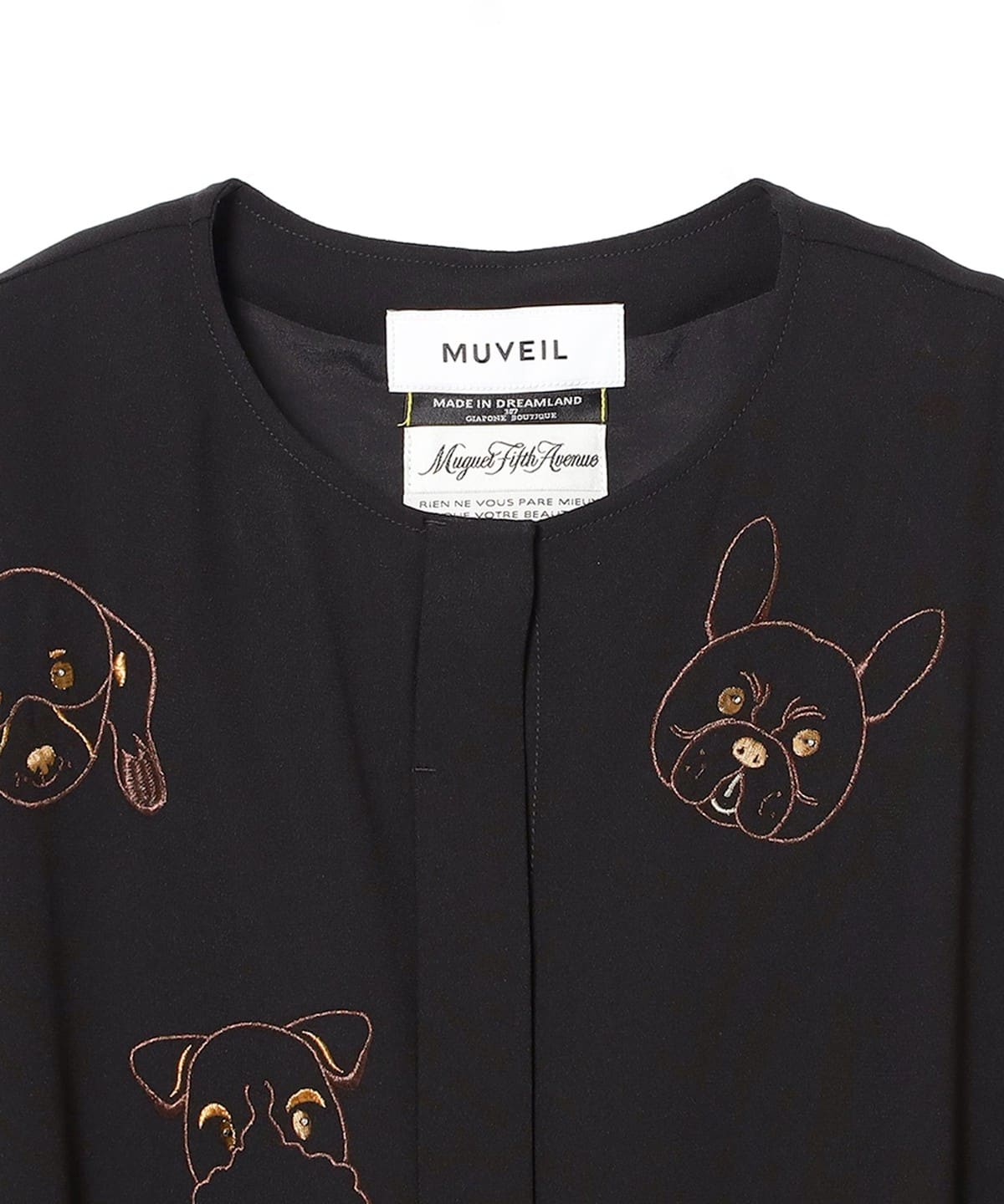 Ray BEAMS（レイ ビームス）MUVEIL / イヌ 刺繍 ワンピース
