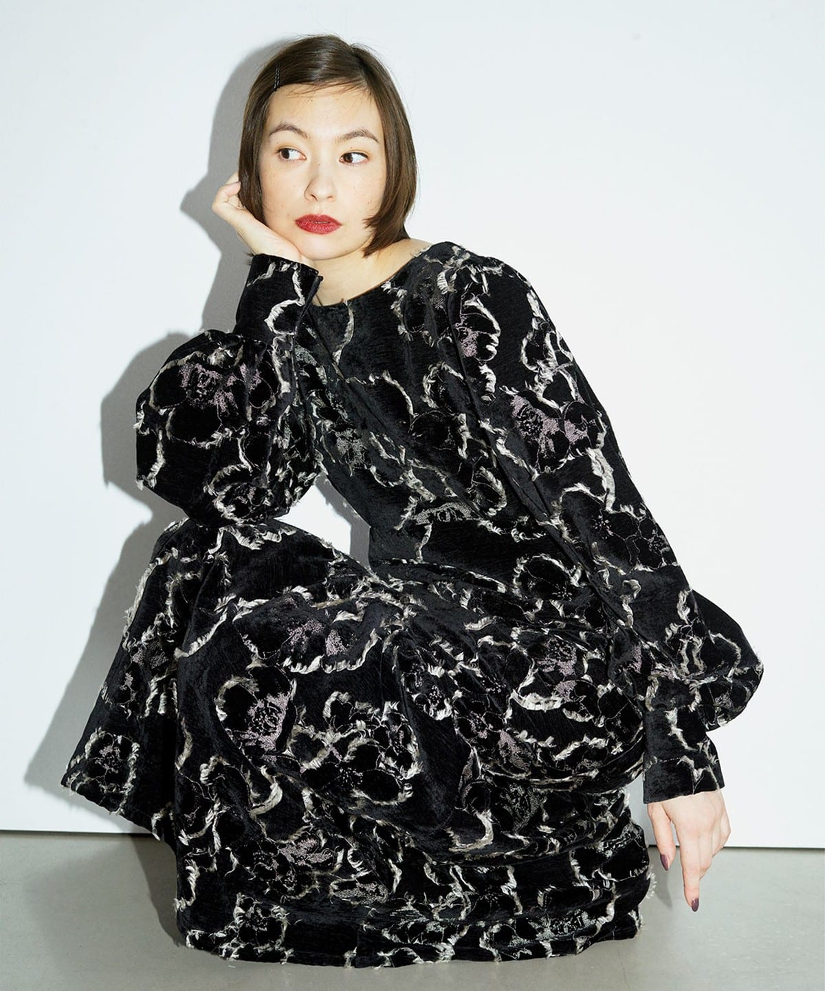 RBS アールビーエス / ジャガード ベルベット ワンピース ワンピース WOMEN BLACK 0 RBS アールビーエス / ジャガード ベルベット ワンピース ワンピース WOMEN BLACK 0