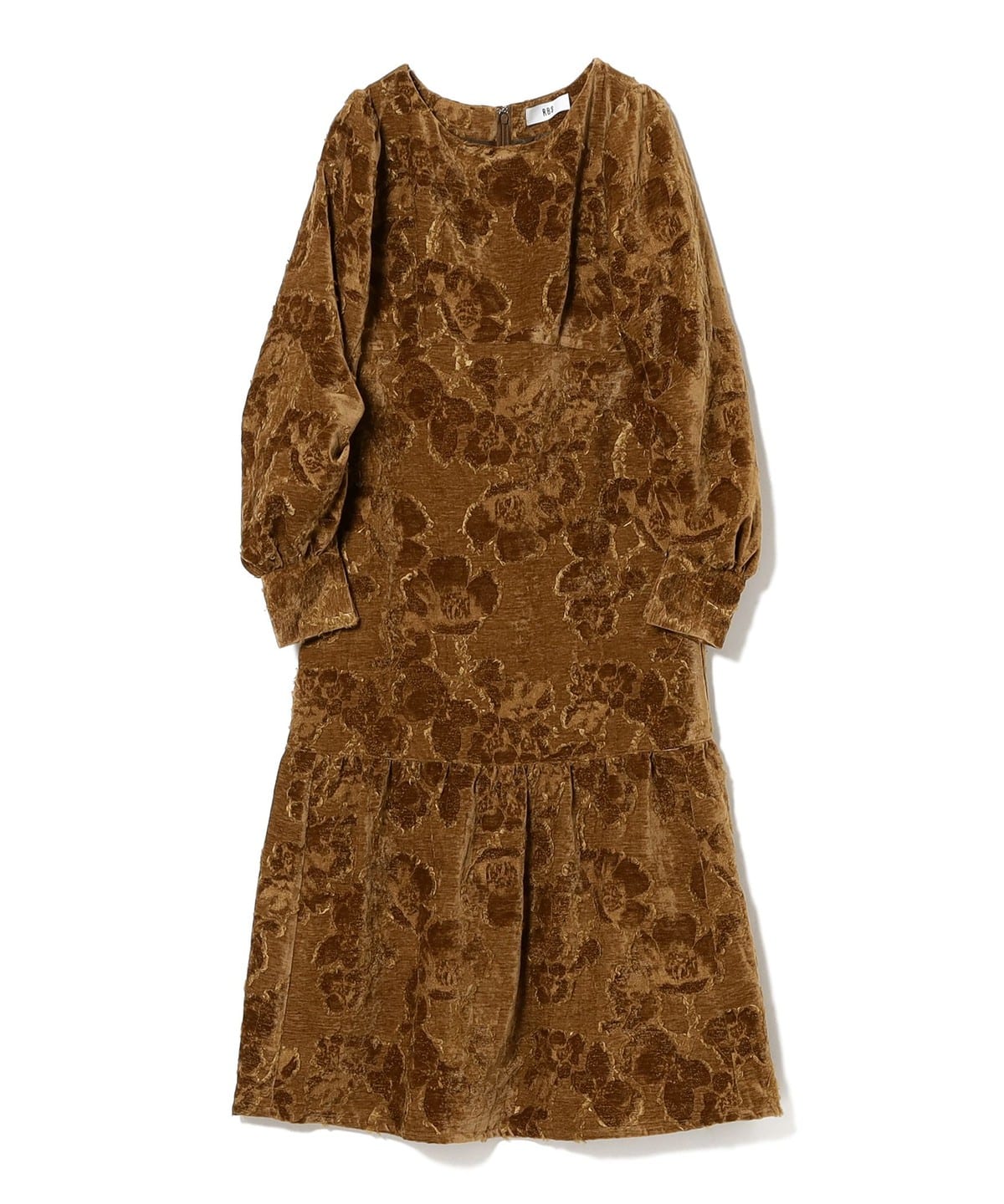 RBS アールビーエス / ジャガード ベルベット ワンピース ワンピース WOMEN CAMEL 1 RBS アールビーエス / ジャガード ベルベット ワンピース ワンピース WOMEN CAMEL 1