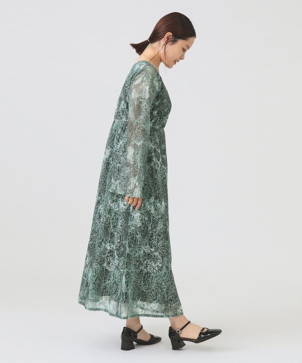 HKペイズリープリントワンピース Ray BEAMS（レイ ビームス）RBS / ペイズリー レース プリント