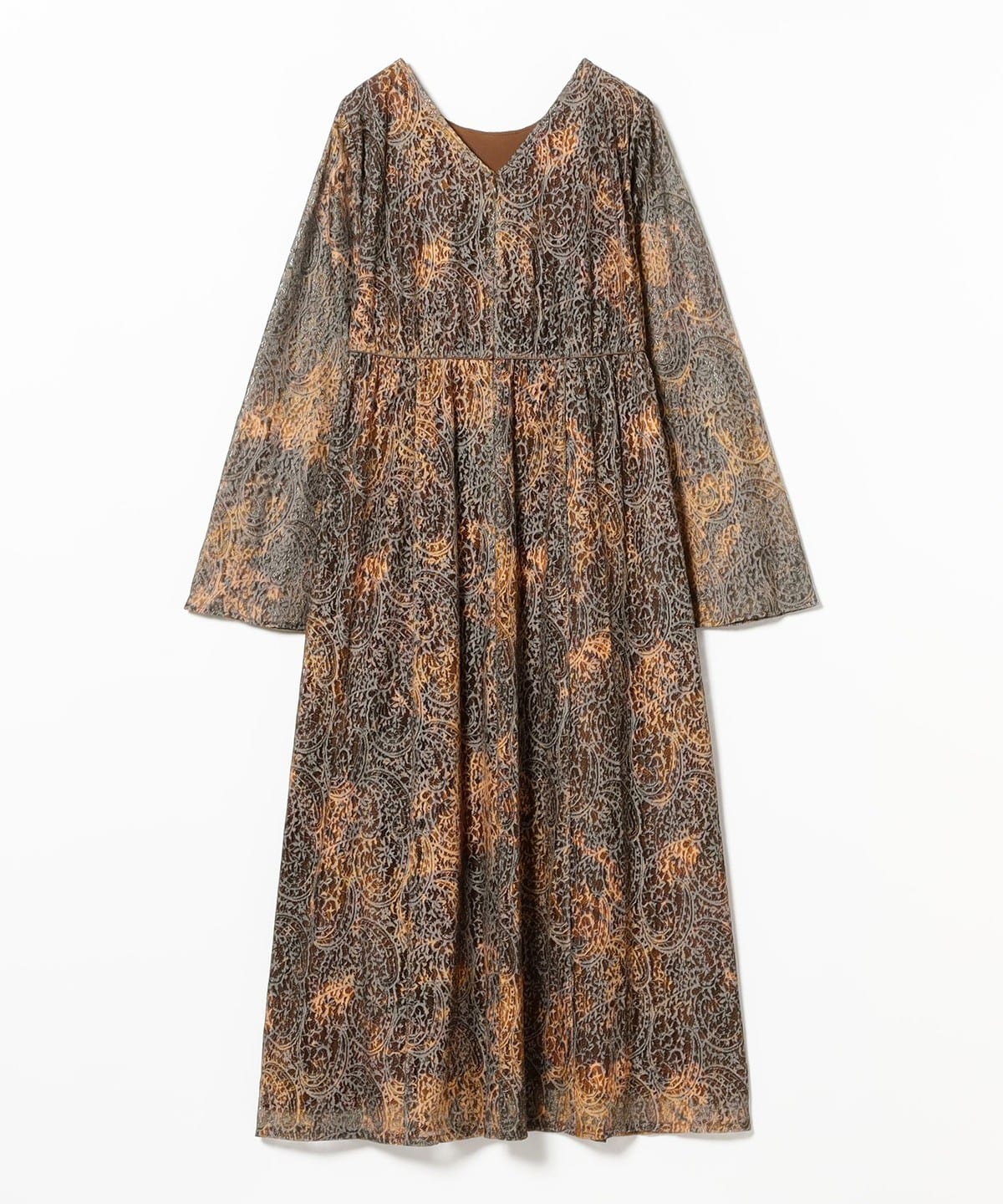 HKペイズリープリントワンピース Ray BEAMS（レイ ビームス）RBS / ペイズリー レース プリント