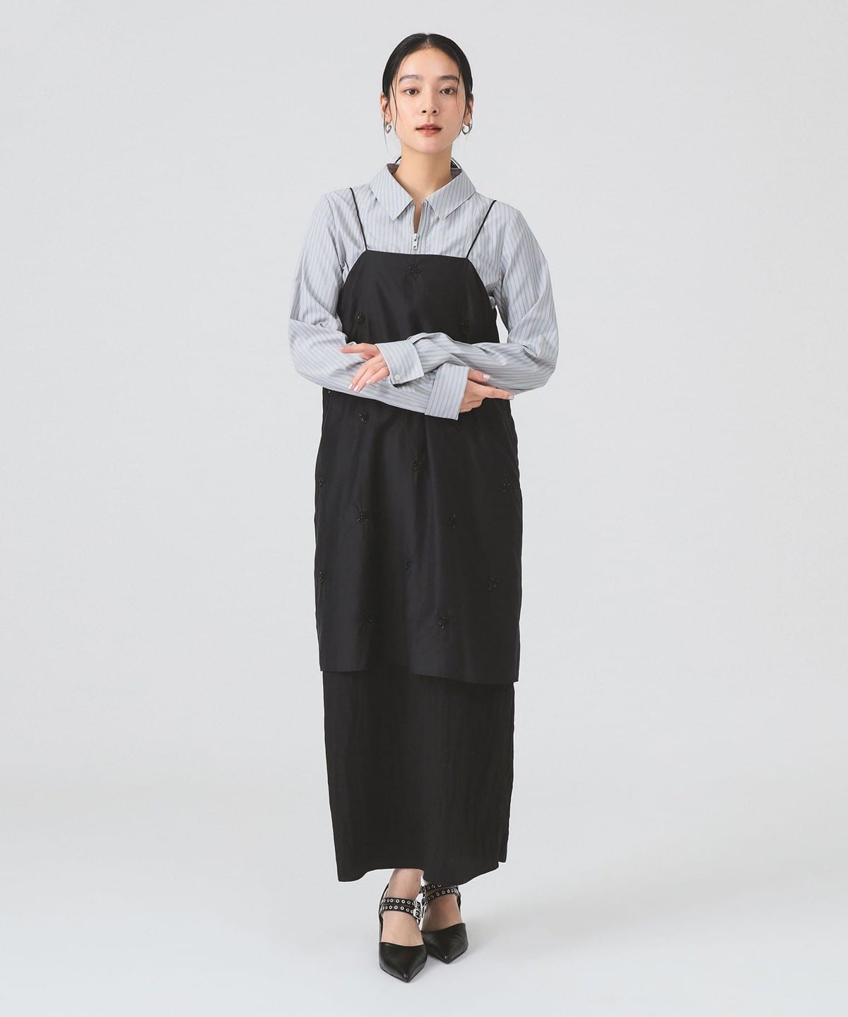 【タグ付き】フミエタナカ × レイビームス　別注　ロング　レトロ　ワンピース 717222537.jpg?1566435415