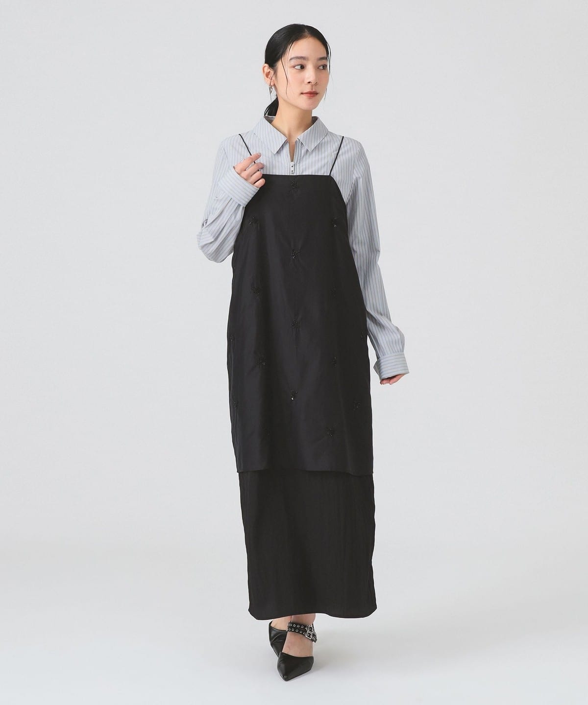Ray BEAMS（レイ ビームス）ビーズ 刺繍 キャミ ワンピース