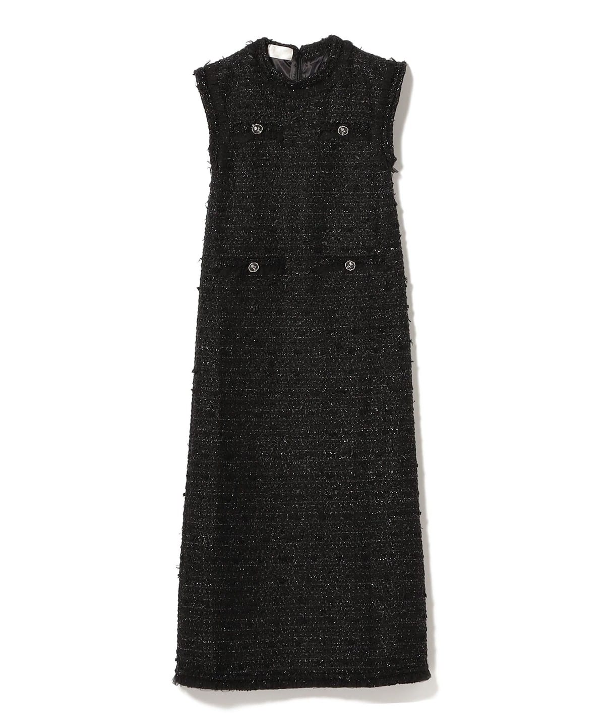 VIVIANO / Tulle Layared Tweed Sleeveless Dress ワンピース WOMEN BLACK M VIVIANO / Tulle Layared Tweed Sleeveless Dress ワンピース WOMEN BLACK M