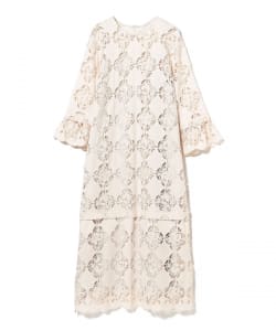 レース ベルカフス ロングスリーブ ワンピース