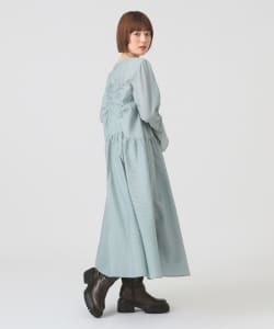 【+10%ポイントUP】シアー ドロスト ギャザー ワンピース