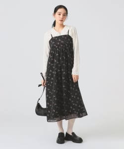 シアー フラワー ジャカード キャミワンピース