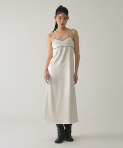 サテン ドット キャミワンピース