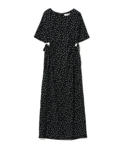 フラワー プリント カットアウト ワンピース